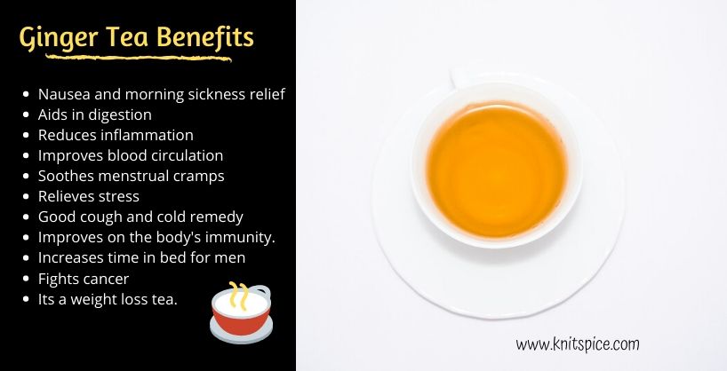 Ginger tea benefits and side effects.